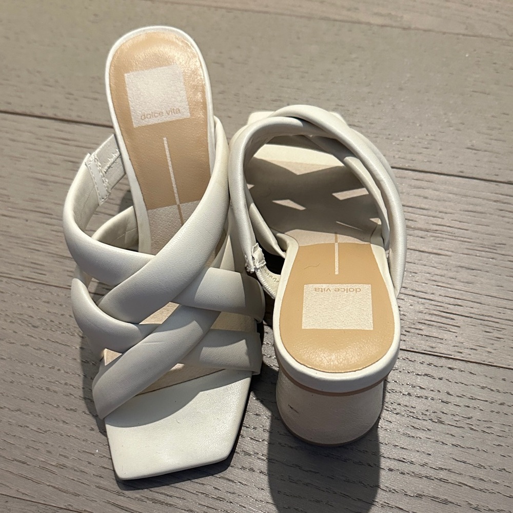 Dolce Vita White Braided Slide Mules size 7.5